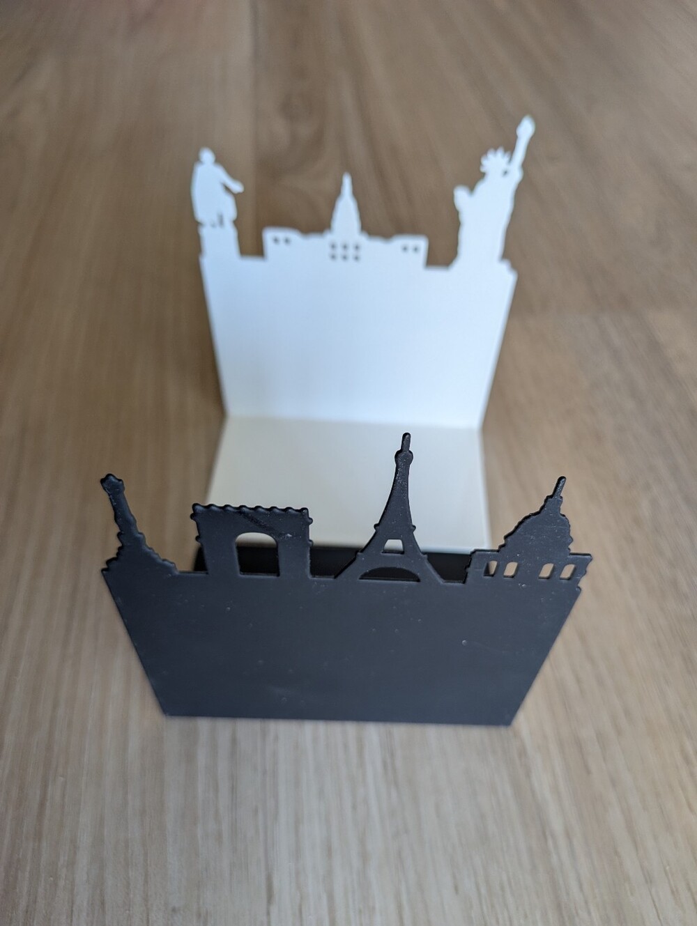 Metal Paris New York Bookend - Black & White